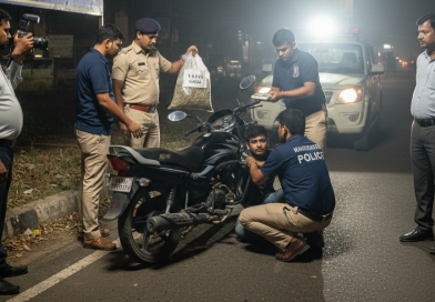 बारामती शहर पोलिसांची धडाकेबाज कारवाई; रिंग रोडवर गांजा विक्री करणारा आरोपी रंगेहाथ जेरबंद – १.९८९ किलो गांजा व मोटारसायकल जप्त.