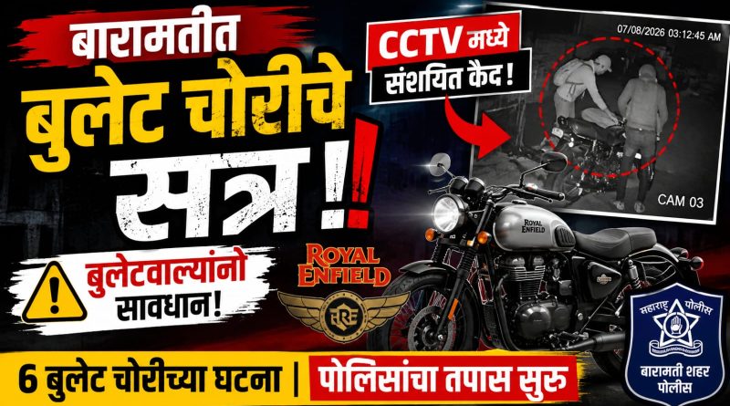 बारामतीत बुलेट चोरीचे सत्र; संशयितांचे CCTV फुटेज पोलिसांच्या हाती