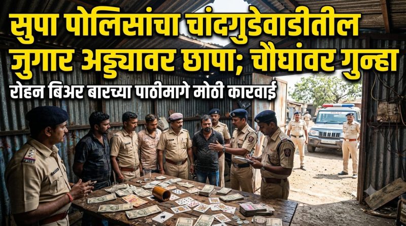 सुपा पोलिसांचा चांदगुडेवाडीतील जुगार अड्ड्यावर छापा; चौघांवर गुन्हा