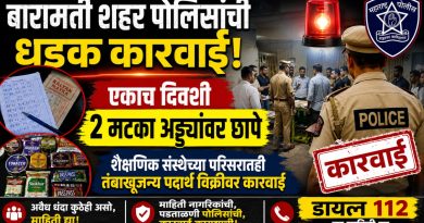 बारामती शहर पोलिसांची धडक कारवाई; एकाच दिवशी दोन मटका अड्ड्यांवर छापे बारामती शहर पोलिसांची धडक कारवाई; एकाच दिवशी दोन मटका अड्ड्यांवर छापे