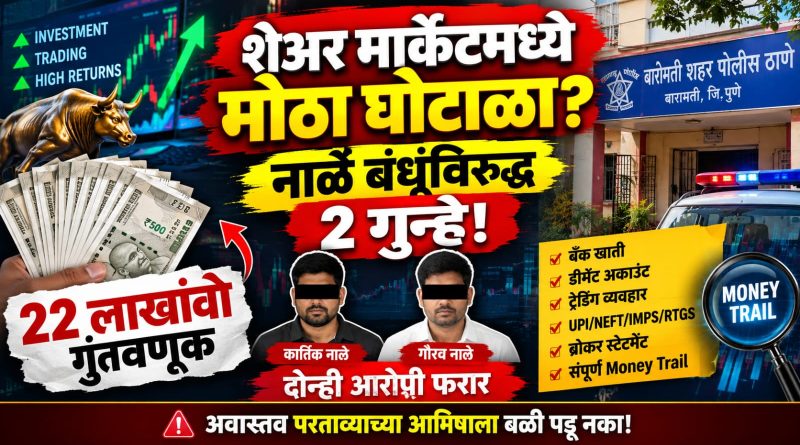 शेअर मार्केटमध्ये आकर्षक परताव्याचे आमिष; नाळे बंधूंविरुद्ध दोन गुन्हे दाखल