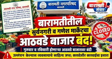 बारामतीतील सूर्यनगरी, गणेश मार्केटचा आठवडे बाजार बंद